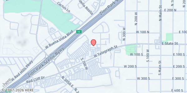 Map showing Salvation Army St. George at 568 W Telegraph St #4, Washington, UT