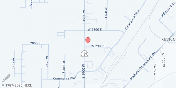 Map showing Open Hand Food Pantry at 2890 S. 1900 W., West Haven, UT