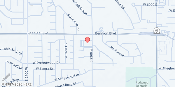 Map showing Bennion Mobile Pantry at 6250 S. 2200 W., West Jordan, UT