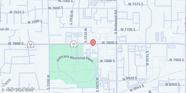 Map showing Samoan Independent Seventh Day God of Love Church at 1861 W. 7800 S., West Jordan, UT