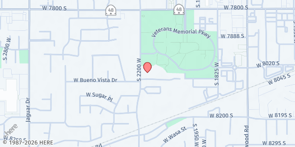 Map showing West Jordan Senior Center at 8025 S. 2200 W., West Jordan, UT