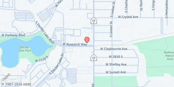 Map showing Comunidades Unidas - West Valley City at 1750 Research Way, West Valley City, UT