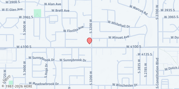 Map showing Granger Food Pantry - Food Distribution Center at 3200 W 4100 S, West Valley City, UT