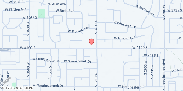 Map showing Iglesia banco de comida at 3243-3201 4100 S, West Valley City, UT
