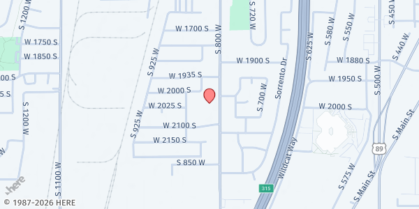 Map showing Woods Cross Mobile Pantry at 2064 S 800 W, Woods Cross, UT