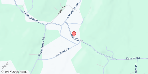 Map showing Arlington Food Shelf at 265 East Arlington Road, Arlington, VT