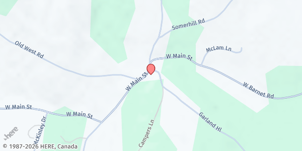 Map showing West Barnet Sr. Meals at 279 West Main Street, Barnet, VT