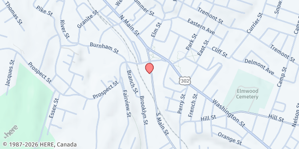 Map showing Barre Evangelical Free Church at 17 South Main Street, Barre, VT