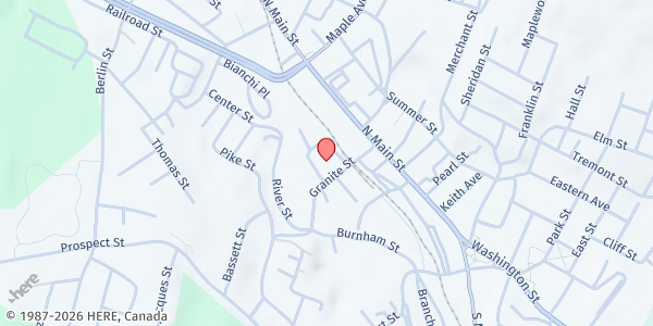 Map showing Capstone Community Action - Barre at 20 Gable Place, Barre, VT