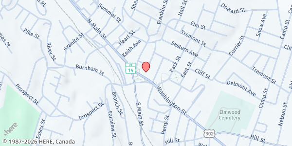 Map showing Enough Ministries - Food Shelf at 24 Washington Street, Barre, VT