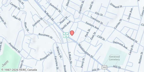 Map showing The Galley/Barre Housing at 14 Washington Street, Barre, VT