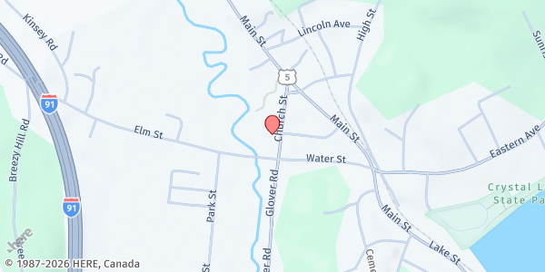 Map showing Solid Rock Assembly of God at 132 Church St., Barton, VT