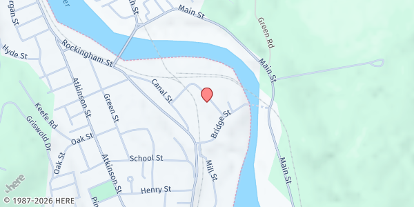 Map showing Our Place Drop-In Center at 4 Island Street, Bellows Falls, VT