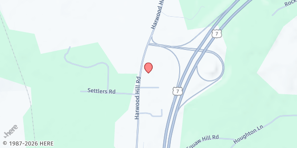 Map showing Bible Baptist Food Basket at 1425 Harwood Hill, Bennington, VT