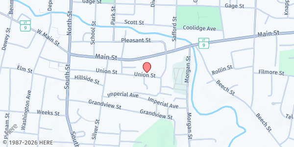 Map showing Sunrise Family Resource Center at 238 Union Street, Bennington, VT