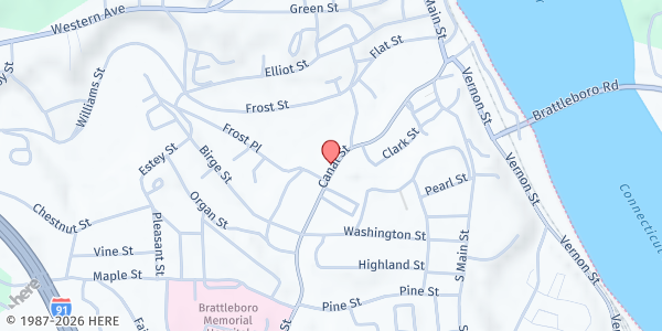Map showing Foodworks at 141 Canal Street, Brattleboro, VT