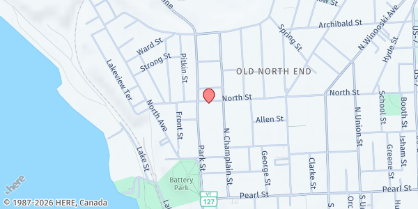 Map showing ANEW Place at 89 North St., Burlington, VT