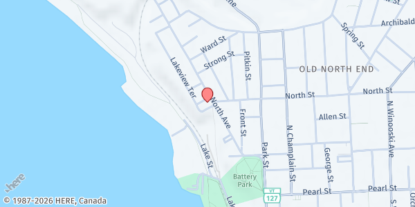 Map showing COTS Daystation at 95 North Ave., Burlington, VT