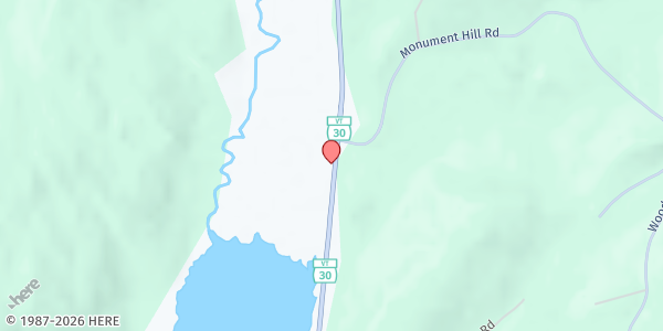 Map showing Hubbardton Congregational at 1985 VT-30, Castleton, VT