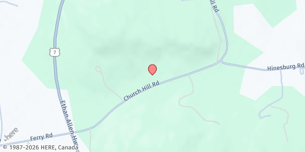 Map showing Charlotte Food Shelf, Inc. at 421 Church Hill Road, Charlotte, VT