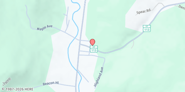 Map showing United Church Of Chelsea at 13 North Common St., Chelsea, VT