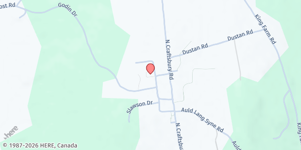 Map showing Craftsbury Food Share at 7 Church Lane, Craftsbury, VT