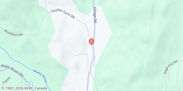 Map showing East Corinth Congregational Church at 645 Village Rd, East Corinth, VT