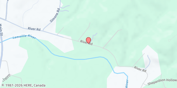 Map showing Fairfax Community Food Shelf at River Rd., Fairfax, VT