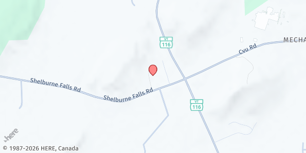 Map showing Hinesburg Food Shelf at 51 Ballards Corner Road, Hinesburg, VT