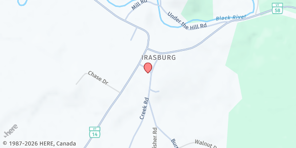 Map showing Irasburg United Church at Irasburg, Irasburg, VT