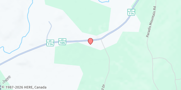 Map showing Green Mountain Bible Church at 567 Route 105 West, Island Pond, VT