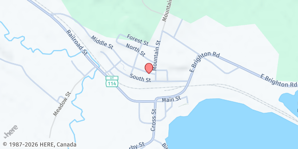 Map showing Island Pond Food Shelf at 21 Middle Street, Island Pond, VT