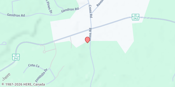 Map showing Jay Area Food Shelf at 1375 Cross Road, Jay, VT