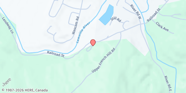 Map showing Johnson Food Shelf at 661 Railroad Street, Johnson, VT