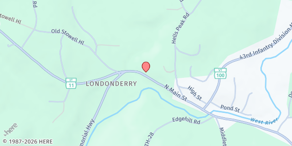 Map showing Neighbors Pantry of Second Congregational Church at 2021 N Main St, Londonderry, VT