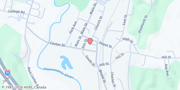 Map showing Lyndon Area Food Shelf at St. Peter's Episcopal Mission at 51 Elm St., Lyndonville, VT