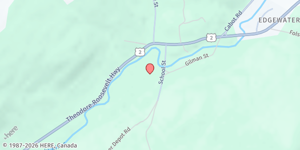 Map showing Onion River Food Shelf Inc. at 122 School Street, Marshfield, VT