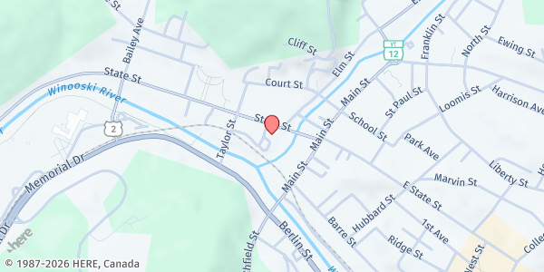 Map showing Christ Church at 64 State Street, Montpelier, VT