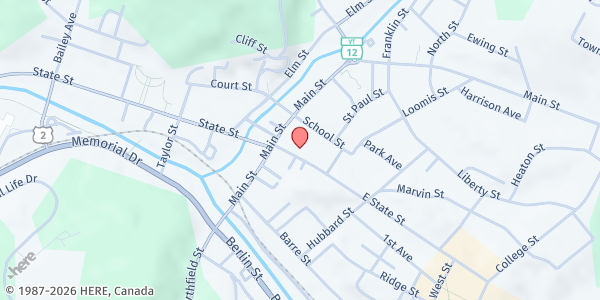 Map showing Just Basics Inc. - Montpelier at 79 Barre Street, Montpelier, VT