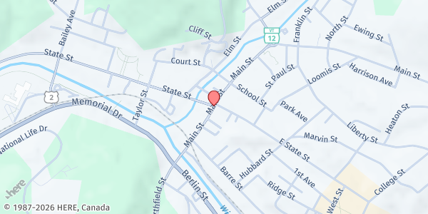 Map showing Rural Justice Center - Food Distribution Center at , Montpelier, VT