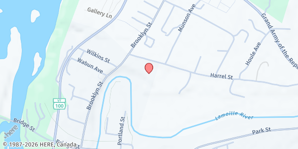 Map showing Lamoille Community Connections at 72 Harrel St., Morristown, VT