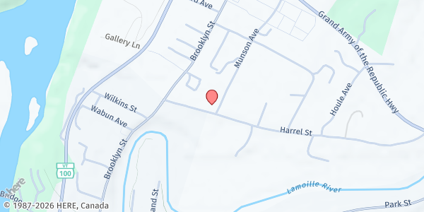 Map showing Meals on Wheels of Lamoille Co - Morrisville at 21 Munson Ave., Morrisville, VT