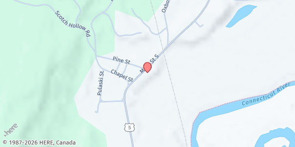 Map showing Newbury Congregational Church at 4915 Main St S, Newbury, VT
