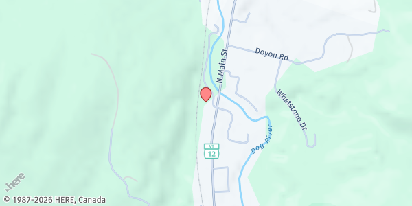 Map showing CERV at 31 Dog River Drive, Northfield, VT