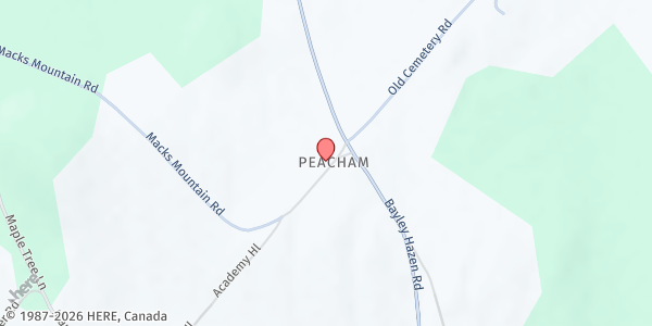 Map showing Peacham Congregational Church at 56 Church St, Peacham, VT