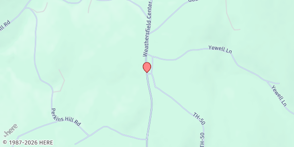 Map showing Weathersfield Center Church and Meeting House at 79 Center Church Rd, Perkinsville, VT