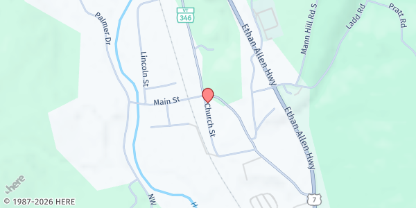 Map showing Pownal United Methodist Church at Church St, Pownal, VT
