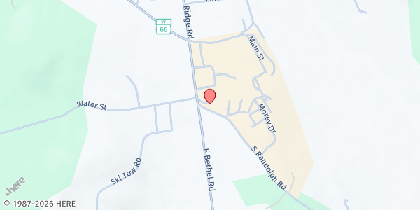 Map showing First Congregational Church of Randolph at S Randolph Rd, Randolph Center, VT