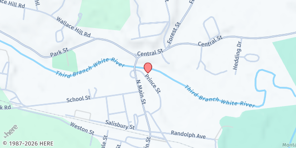 Map showing Capstone Community Action - Randolph at 12 Prince St, Randolph, VT