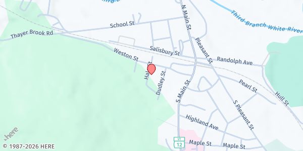 Map showing Greater Randolph Senior Center at 6 Hale Street, Randolph, VT